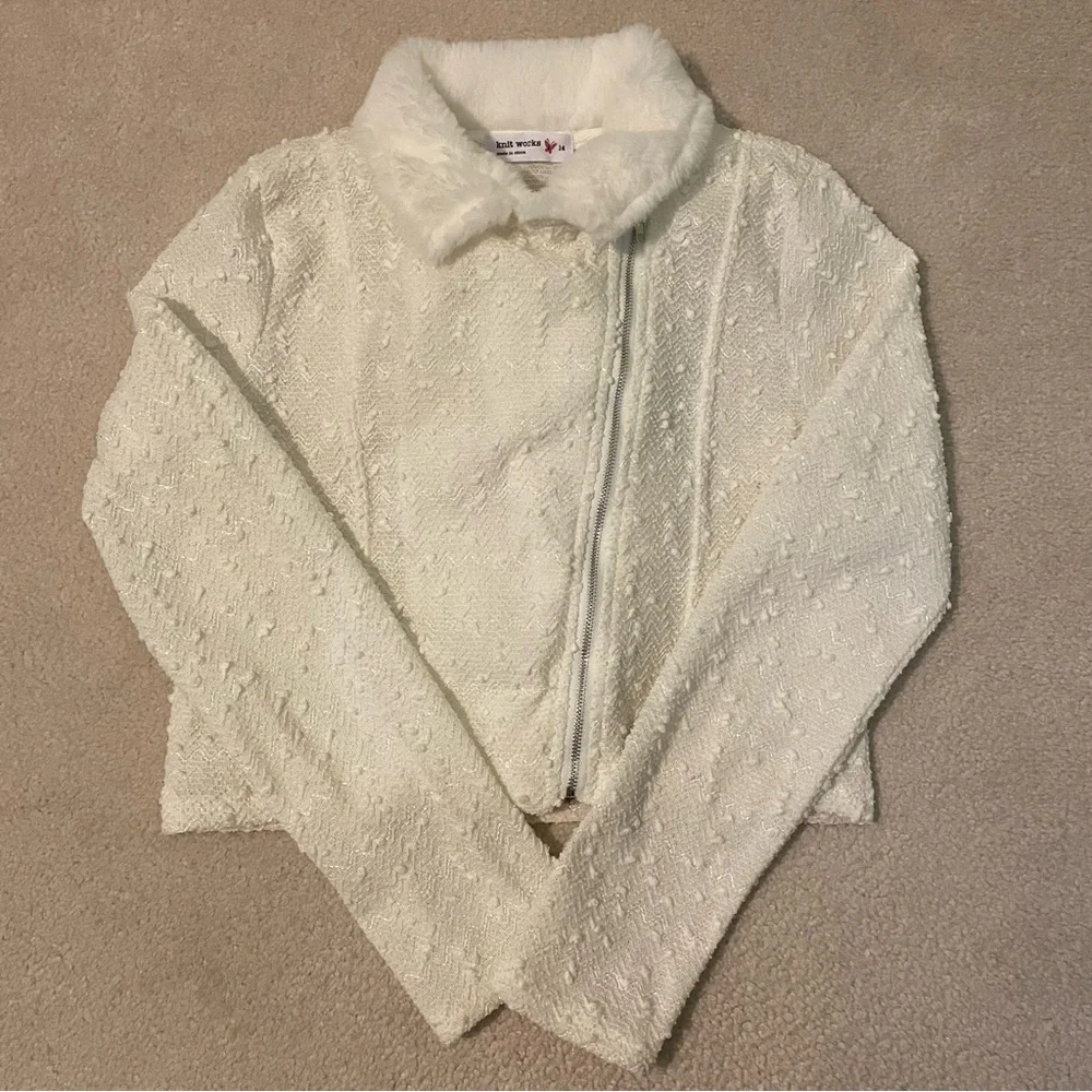 Knit works cropped sweater jacket-girls 14 NWOT